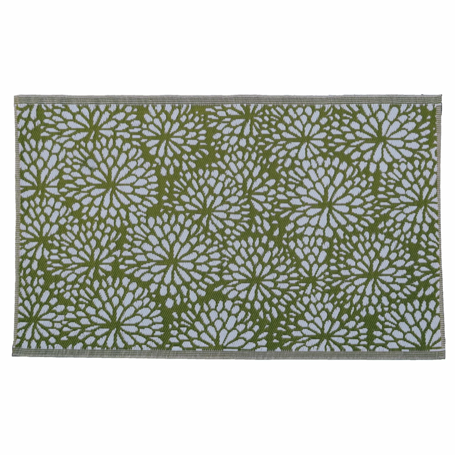 Buitenkleed Flower Geel/Groen - 120 X 180 Cm 4 Buitenkleed Flower Geel/Groen - 120 X 180 Cm - Afbeelding 2