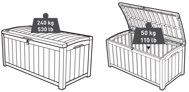 Keter Glenwood Opbergbox 390L Grafiet 9 Keter Glenwood Opbergbox 390L Grafiet - Afbeelding 7