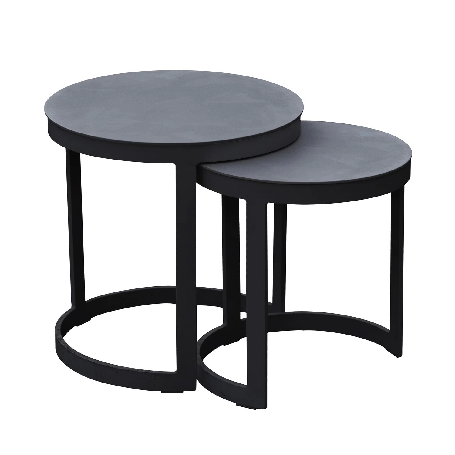 Royal Seasons Aluminium Bijzettafels Zwart - Set Van 2 3 Royal Seasons Aluminium Bijzettafels Zwart - Set Van 2