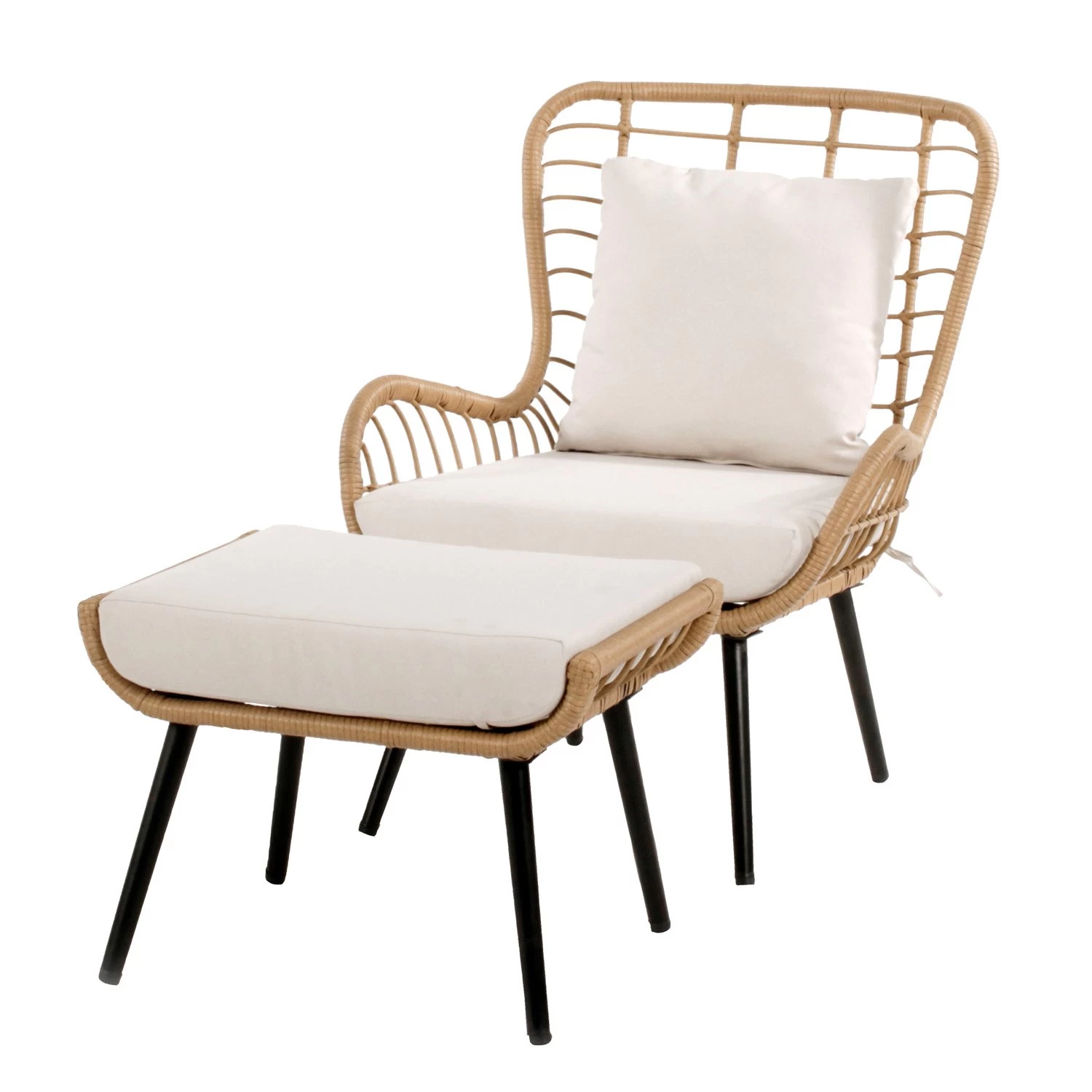 Royal Seasons COCOON Vlinderstoel Met Voetensteun Natural 3 Royal Seasons COCOON Vlinderstoel Met Voetensteun Natural