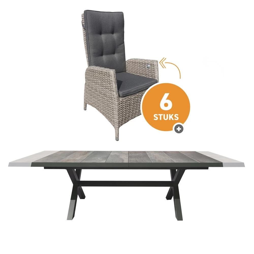 Royal Seasons MARBELLA Dining Uitschuifbare Tuinset - 7-delig 3 Royal Seasons MARBELLA Dining Uitschuifbare Tuinset - 7-delig