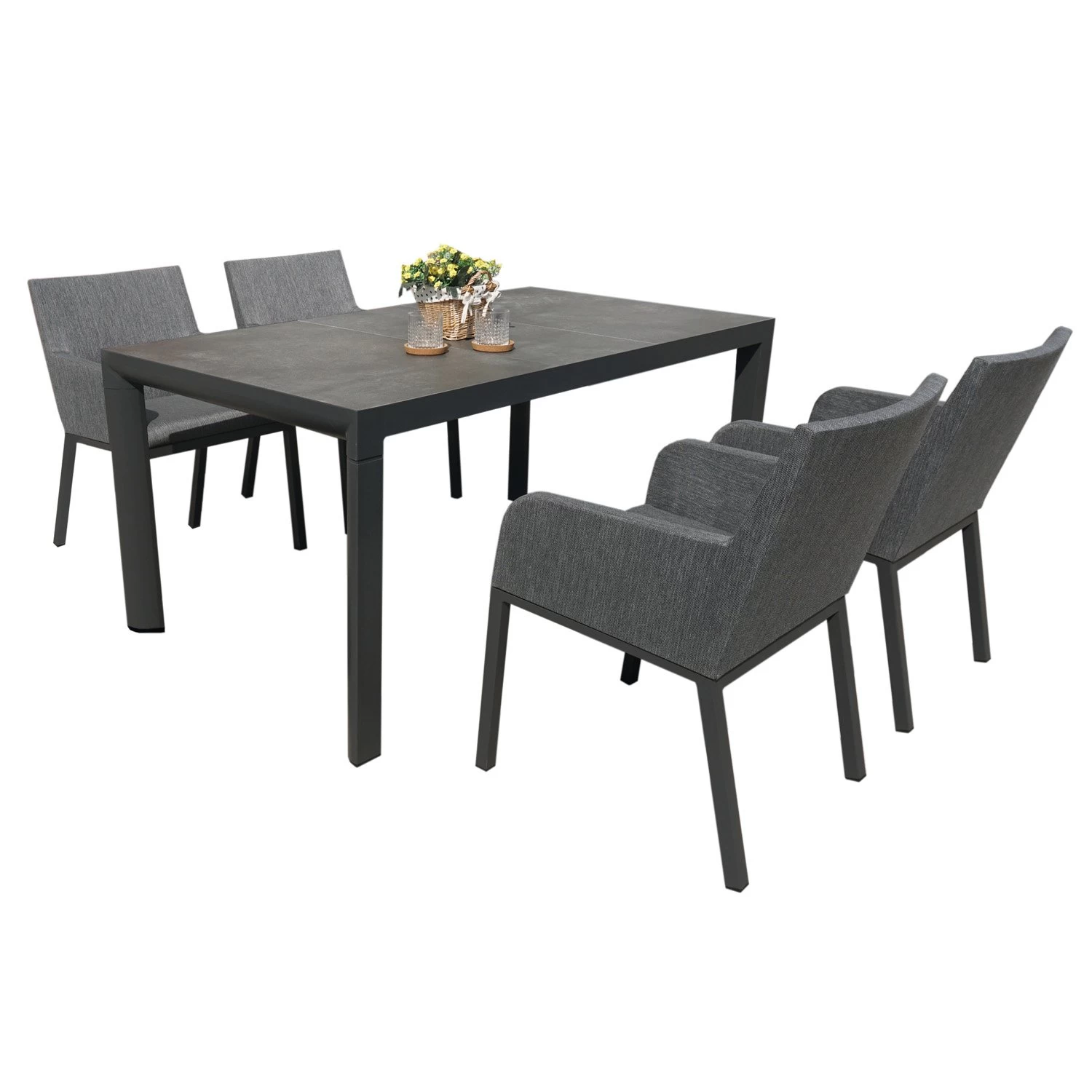 Royal Seasons RONDA Dining Set Met 4 Stoelen 3 Royal Seasons RONDA Dining Set Met 4 Stoelen
