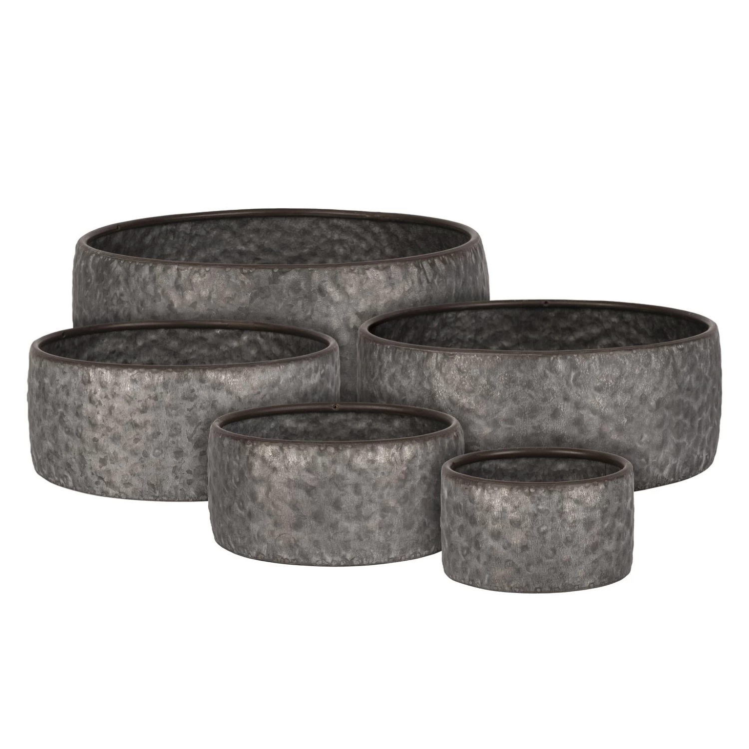 Schaal Metaal Antique Grey - Ø 30,5 X H 11,5 Cm 4 Schaal Metaal Antique Grey - Ø 30,5 X H 11,5 Cm - Afbeelding 2